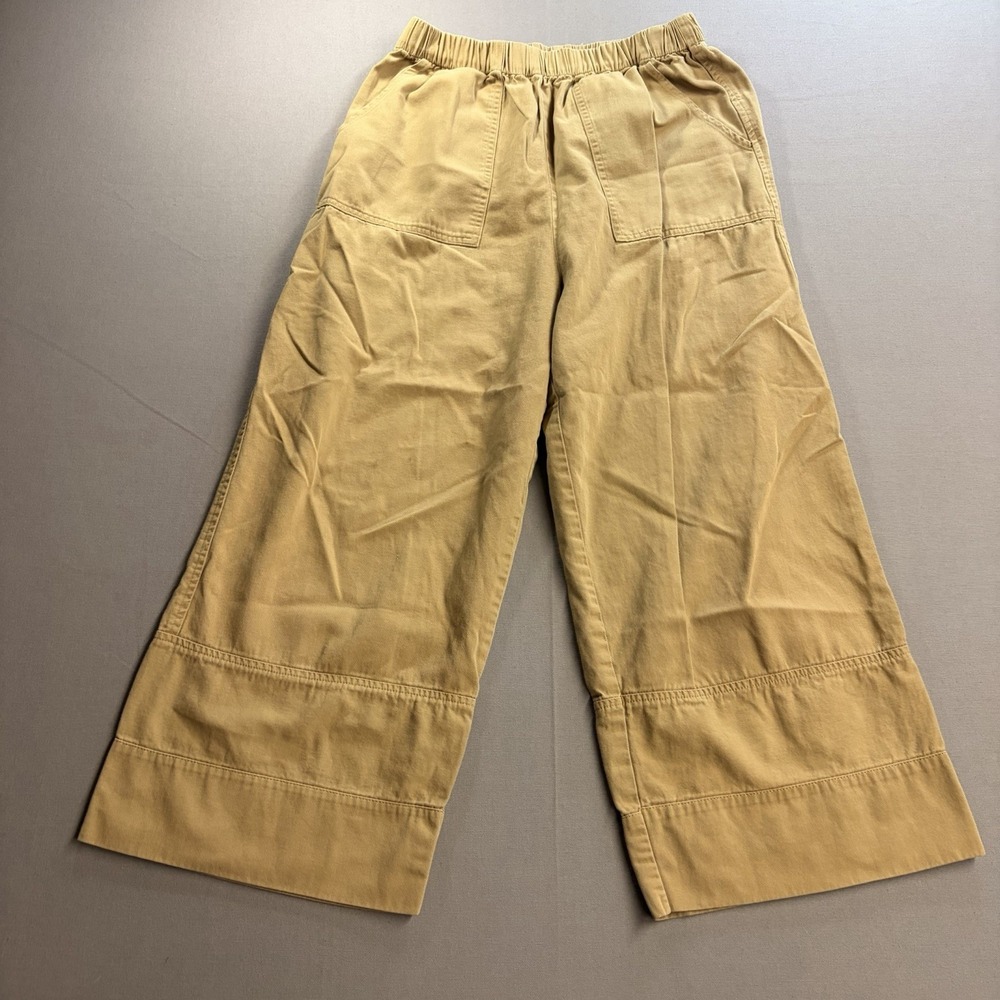 Grade & Gather Wide Leg Crop Pants Women’s Small Beige Pull On Casual Pockets